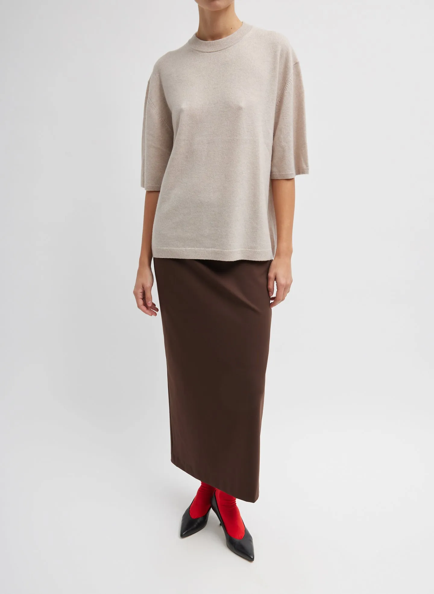 Washable Cashmere Oversized Easy T-Shirt sold by Tibi product image thumbnail 4