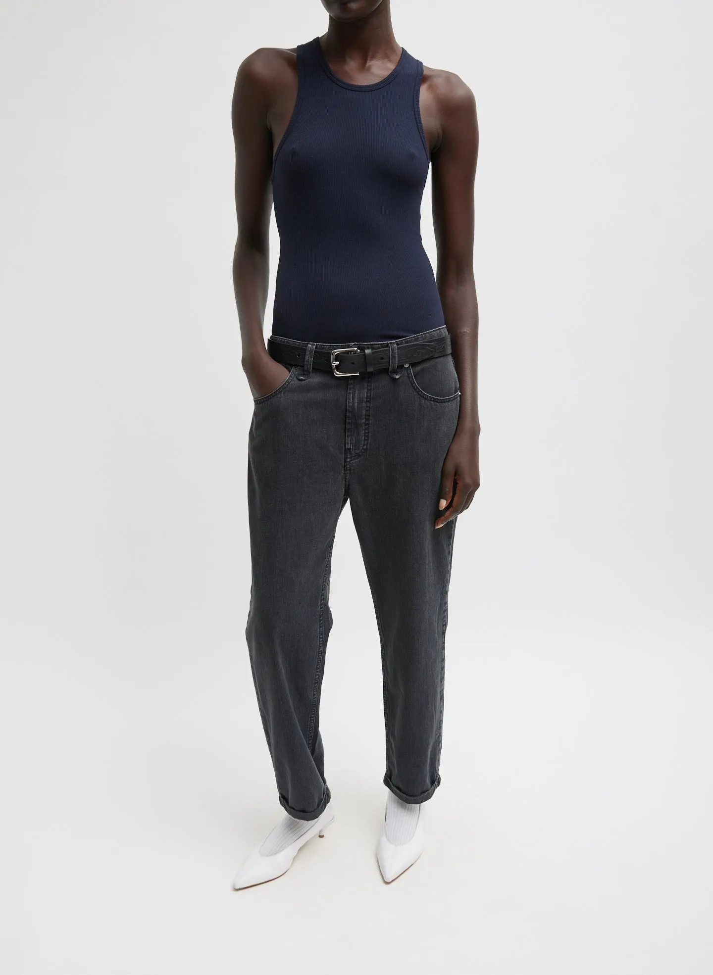 Circular Fine Rib T-Shirt Tank sold by Tibi product image thumbnail 4