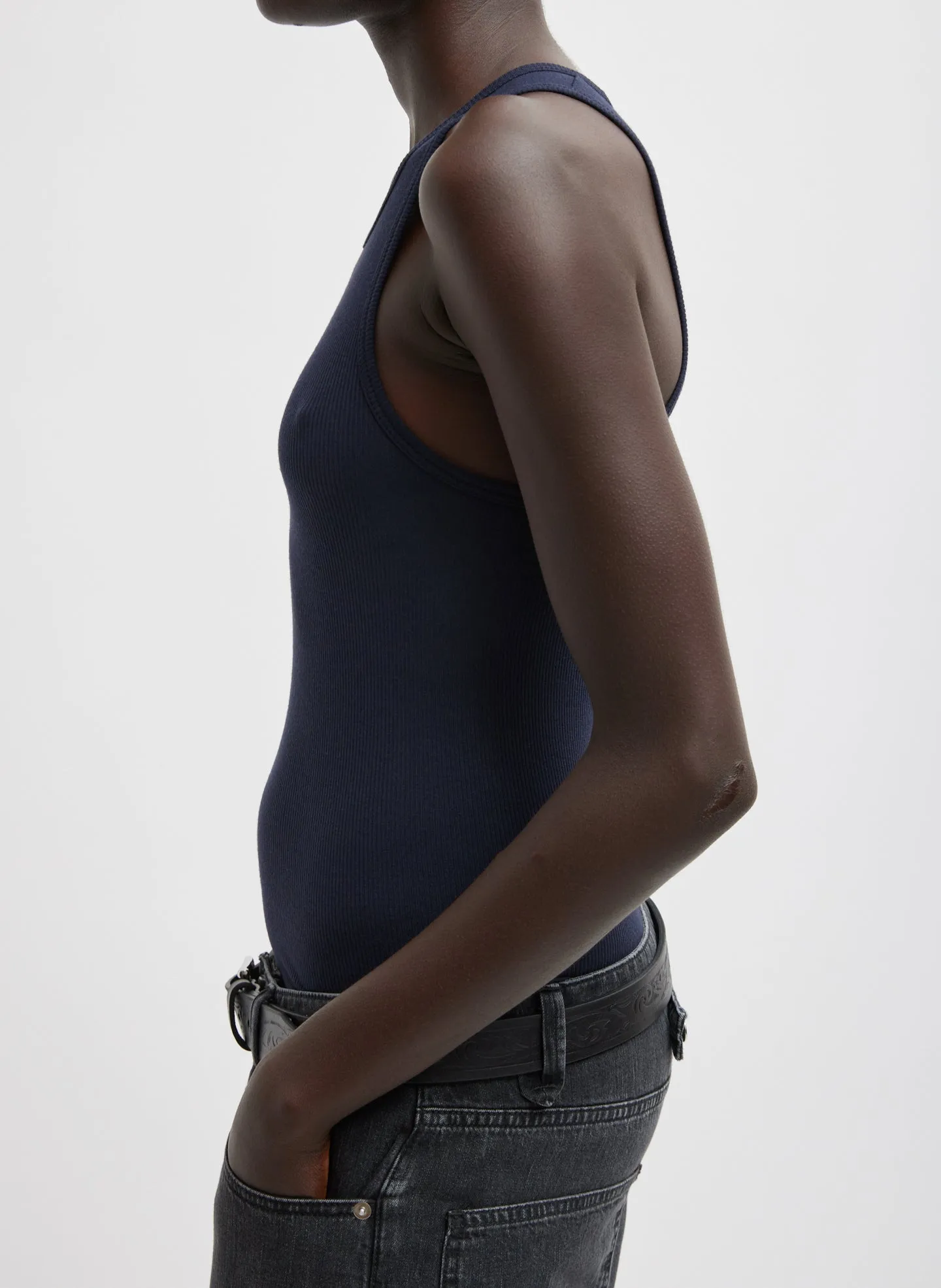 Circular Fine Rib T-Shirt Tank sold by Tibi product image thumbnail 2