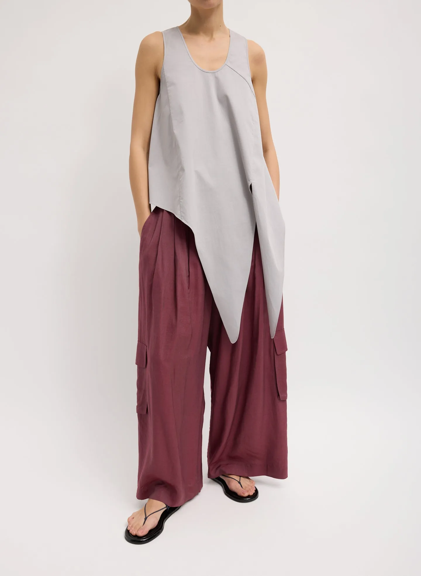 Garment Dyed Silky Cotton Tie Front Top sold by Tibi product image thumbnail 3