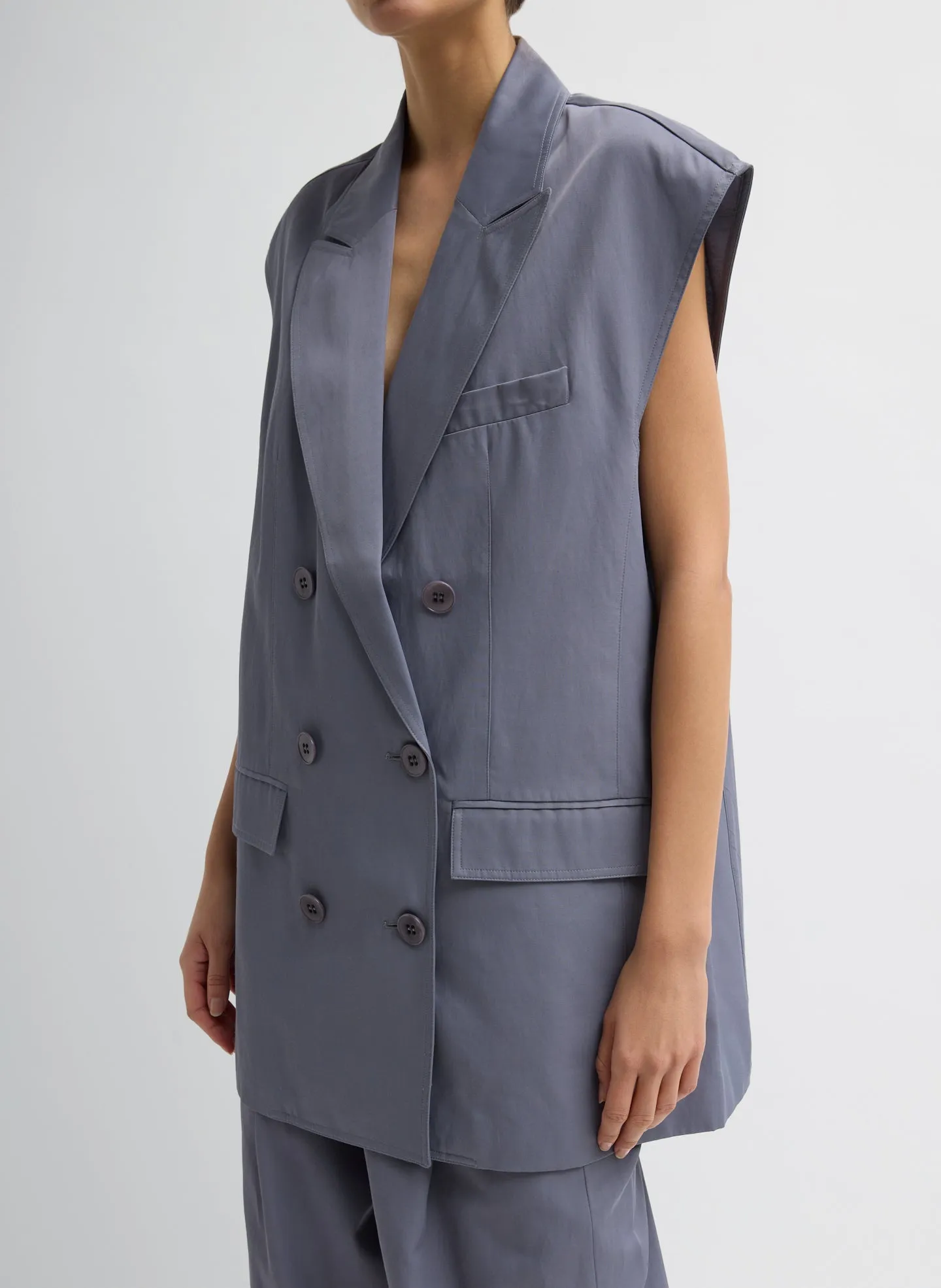 Drapey Suiting Oversized Double Breasted Vest sold by Tibi
