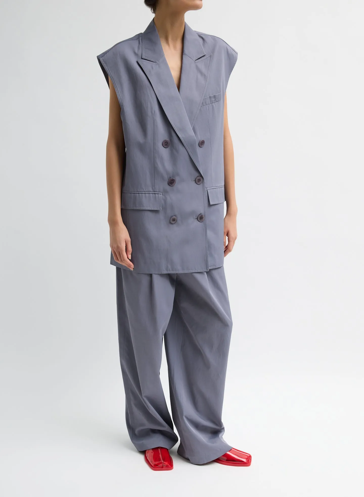 Drapey Suiting Oversized Double Breasted Vest sold by Tibi product image thumbnail 3
