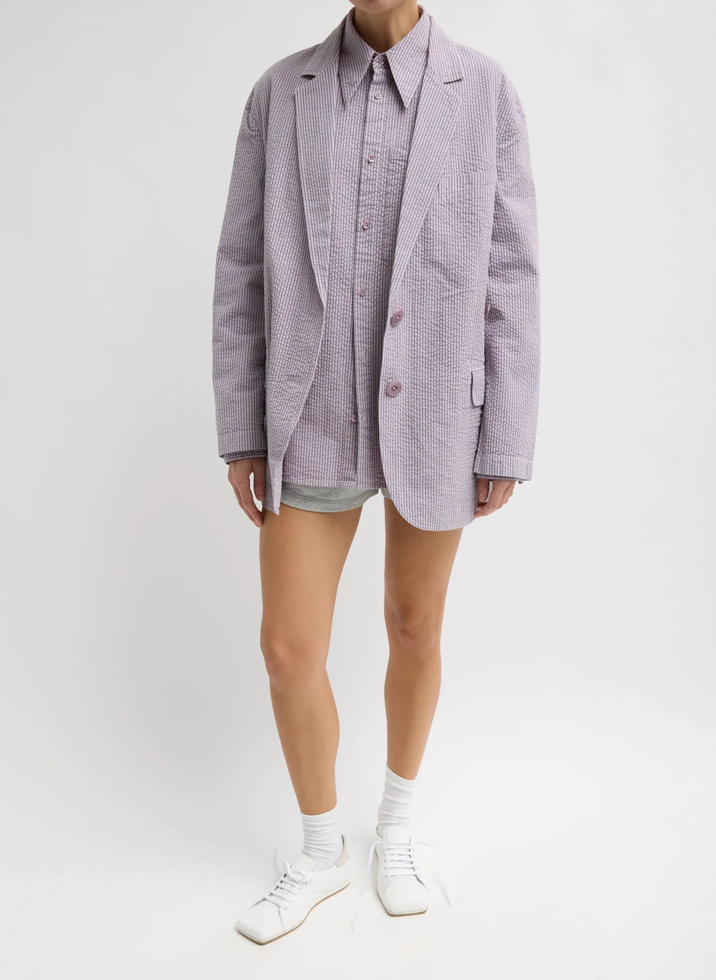 Garment Dyed Seersucker Liam Blazer sold by Tibi product image thumbnail 4