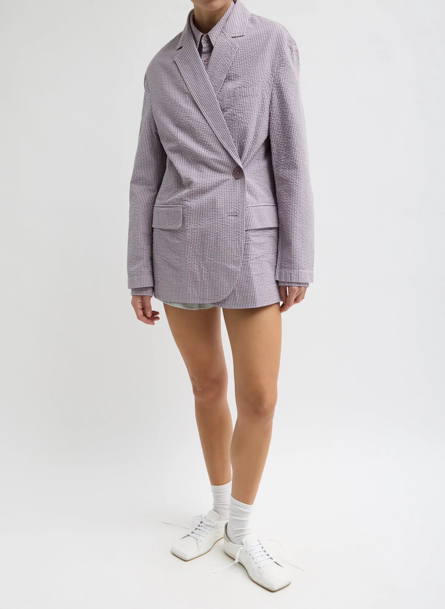Garment Dyed Seersucker Liam Blazer sold by Tibi product image thumbnail 3
