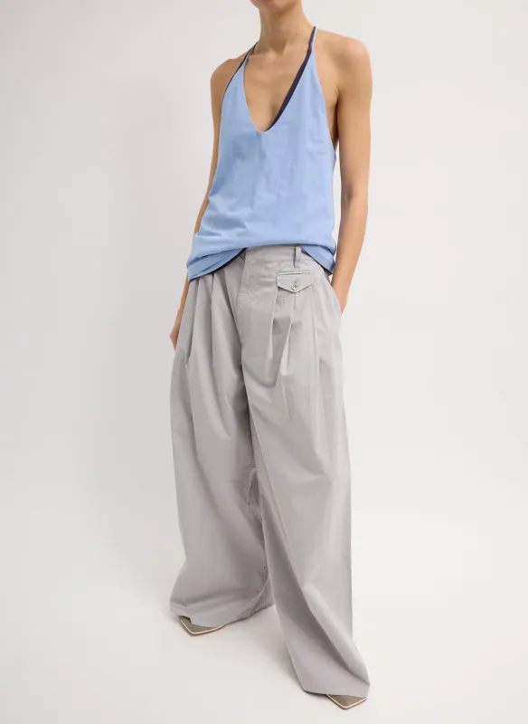 Garment Dyed Silky Cotton Triple Pleat Pant sold by Tibi
