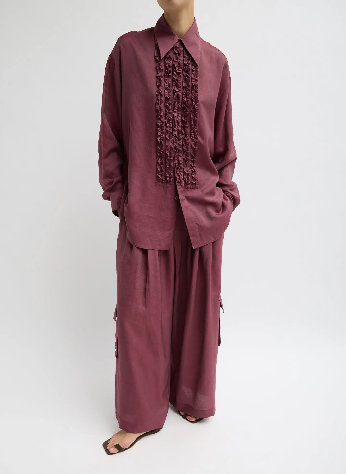 Silk Voile Easy Tuxedo Shirt sold by Tibi