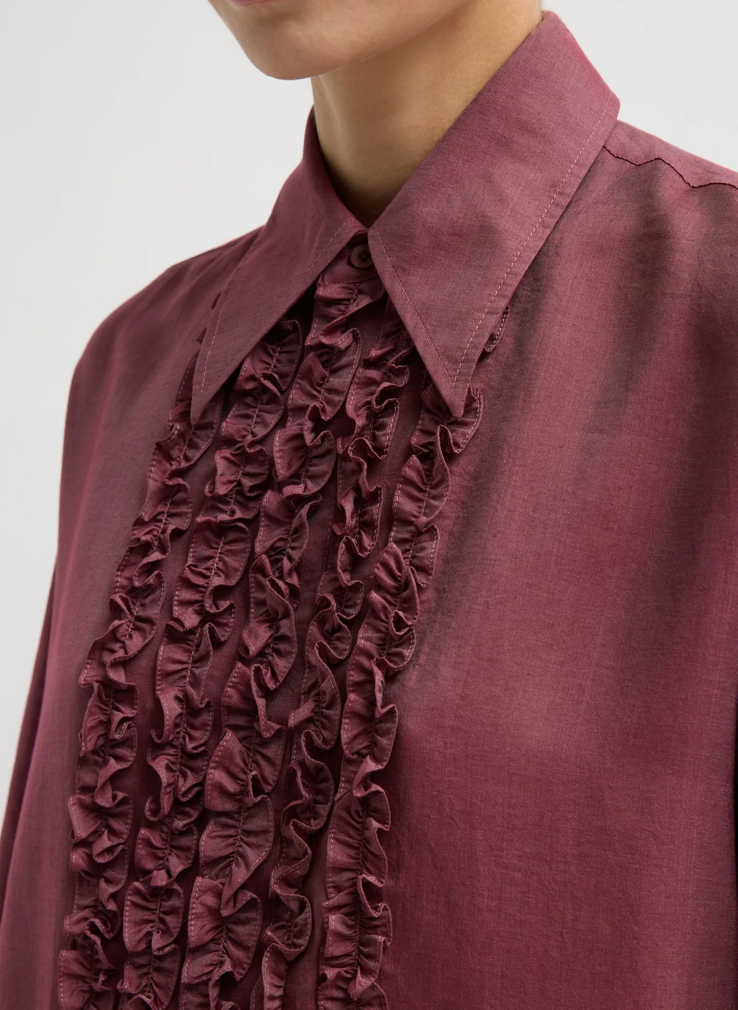 Silk Voile Easy Tuxedo Shirt sold by Tibi product image thumbnail 4