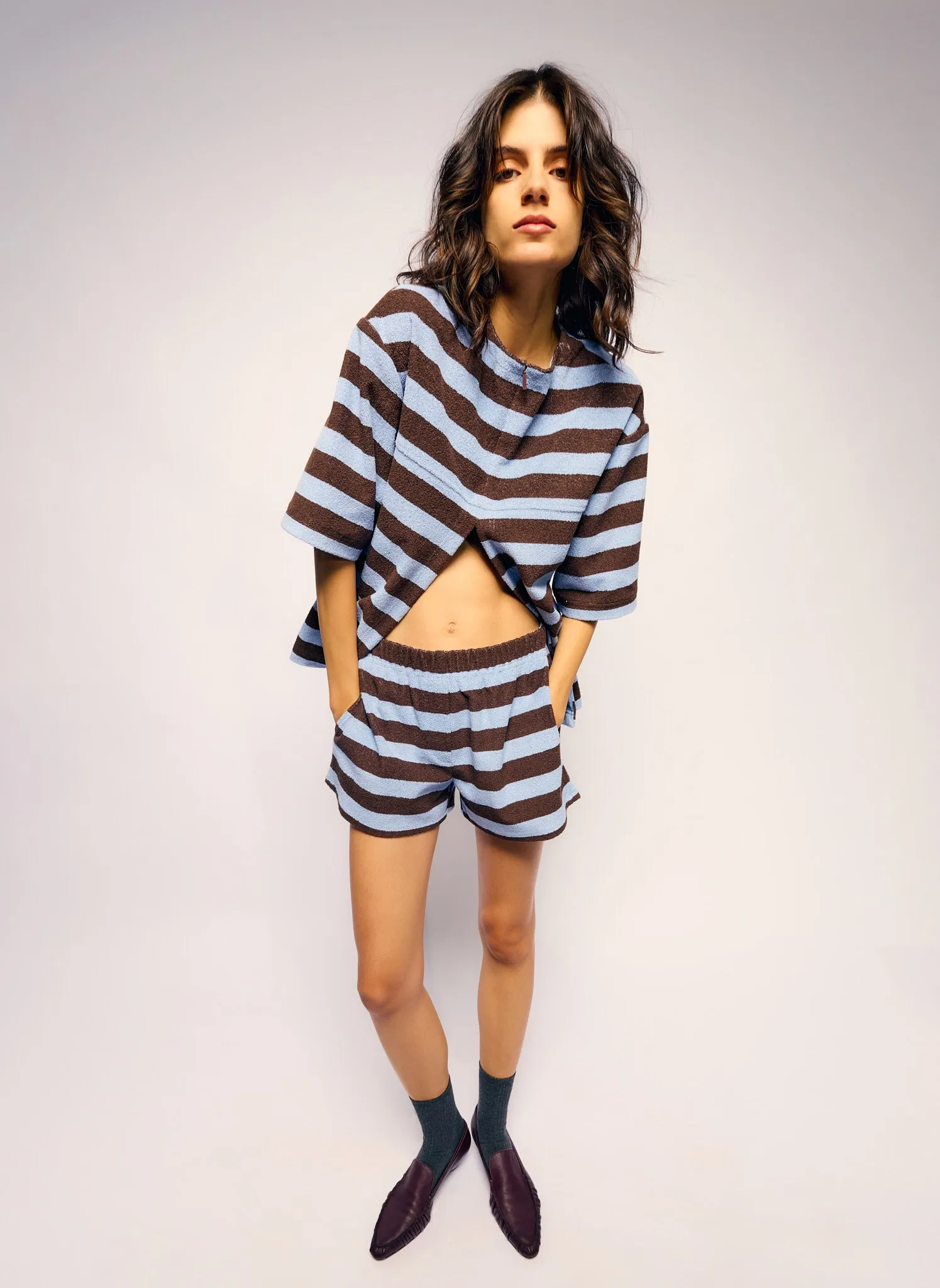 Bonded Dry Loop Terry Shorts sold by Tibi product image thumbnail 3