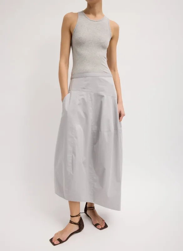 Garment Dyed Silky Cotton Asymmetrical Balloon Skirt sold by Tibi