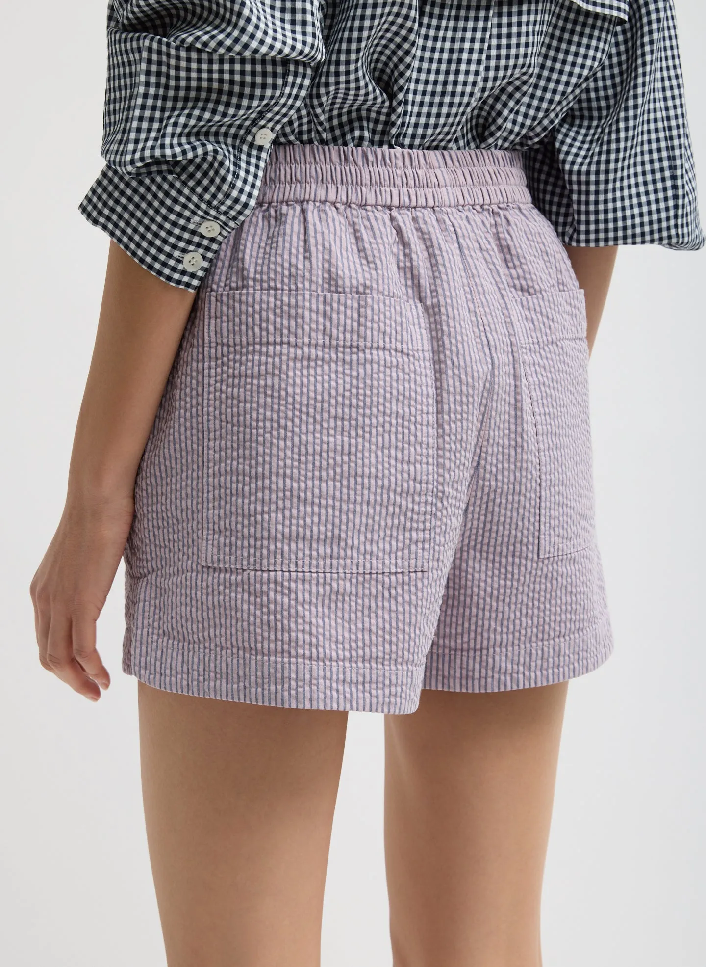Garment Dyed Seersucker Pull On Shorts sold by Tibi product image thumbnail 5