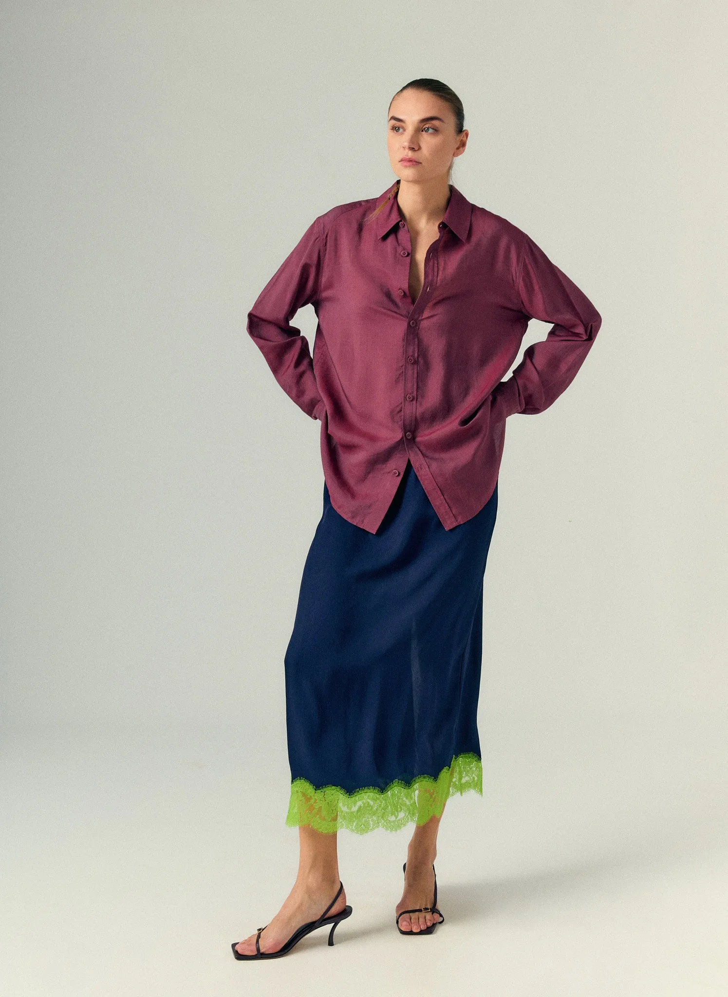 Silk Voile Charlie Men's Slim Shirt sold by Tibi product image thumbnail 2