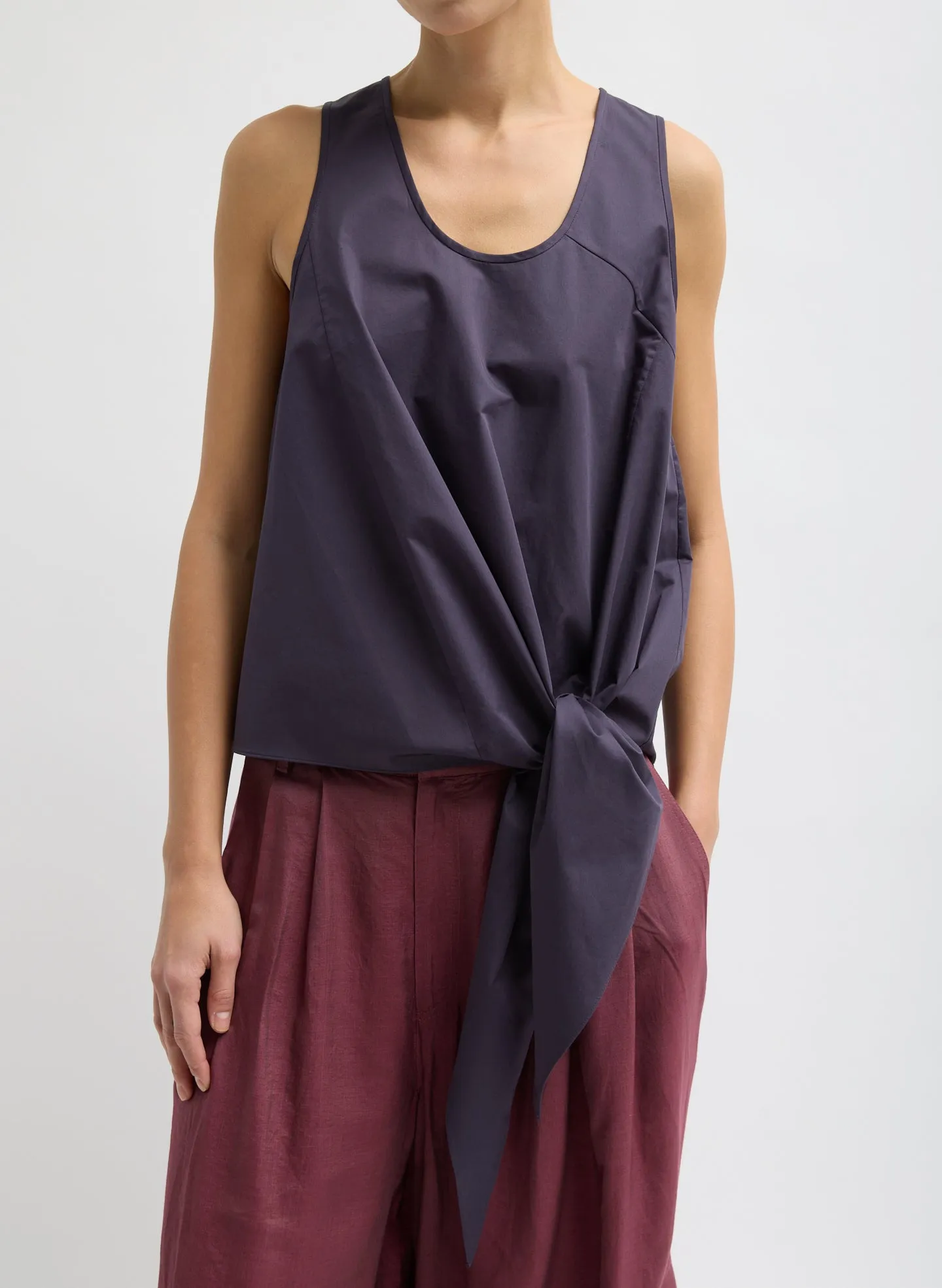 Eco Poplin Tie Front Top sold by Tibi