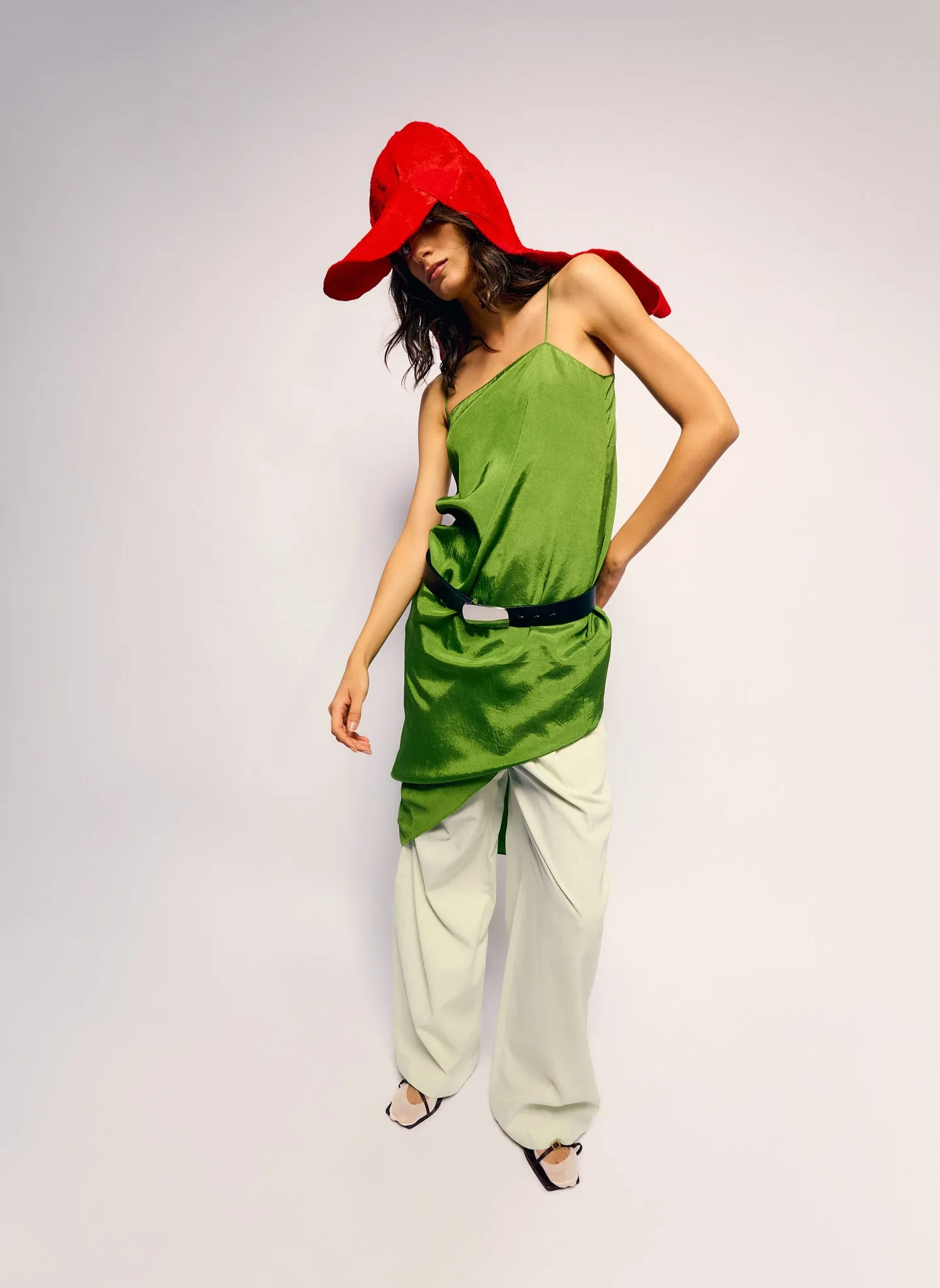 Summer Acetate Crinkle Slip Dress sold by Tibi product image thumbnail 2