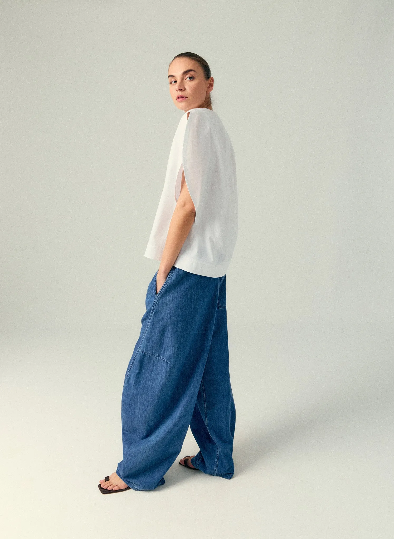 Summer Denim Classic Wash Winslow Pant sold by Tibi product image thumbnail 2