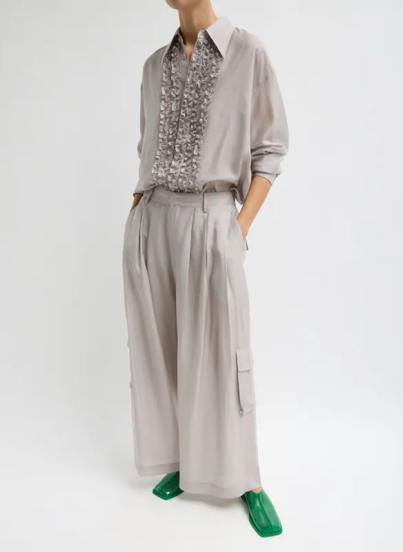 Silk Voile Cargo Triple Pleat Pant made by Tibi