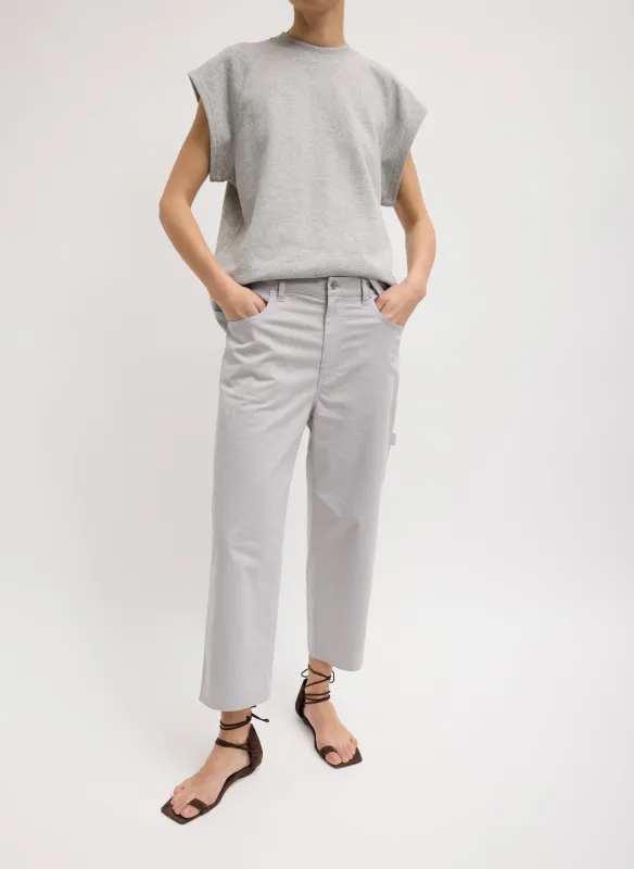 Garment Dyed Silky Cotton Cropped Slouchy Cargo Jean sold by Tibi