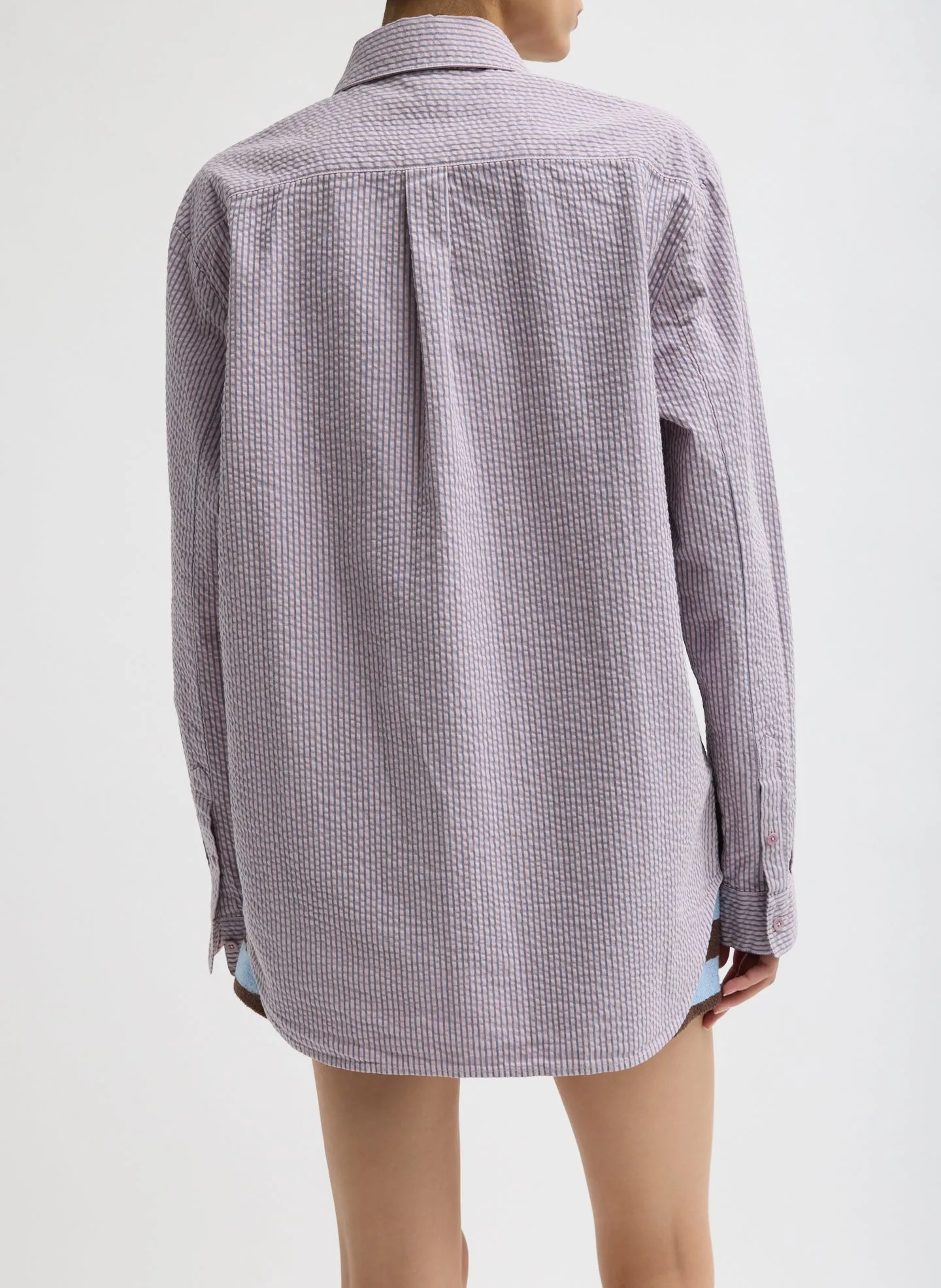 Garment Dyed Seersucker Classic Shirt sold by Tibi product image thumbnail 5