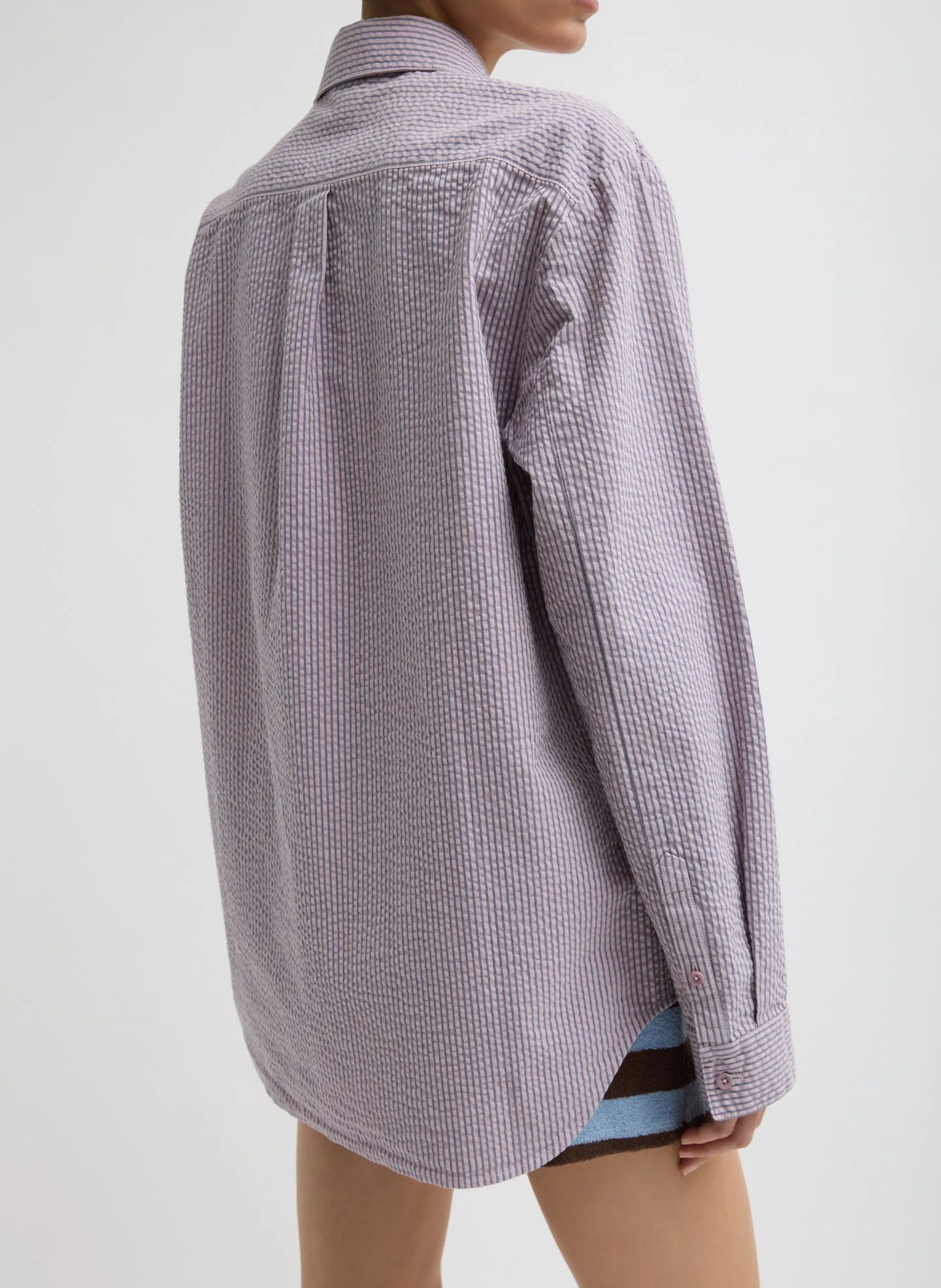 Garment Dyed Seersucker Classic Shirt sold by Tibi product image thumbnail 4