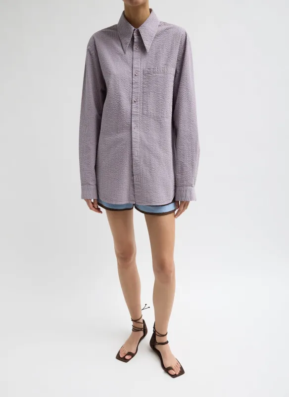 Garment Dyed Seersucker Classic Shirt sold by Tibi