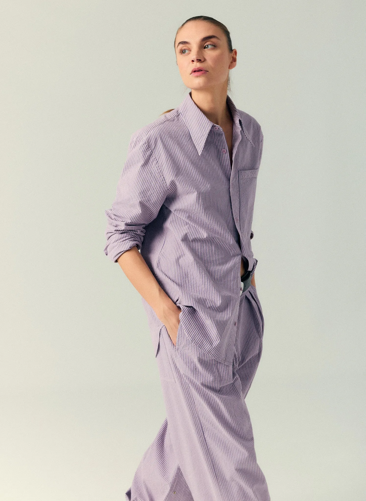 Garment Dyed Seersucker Classic Shirt sold by Tibi product image thumbnail 2
