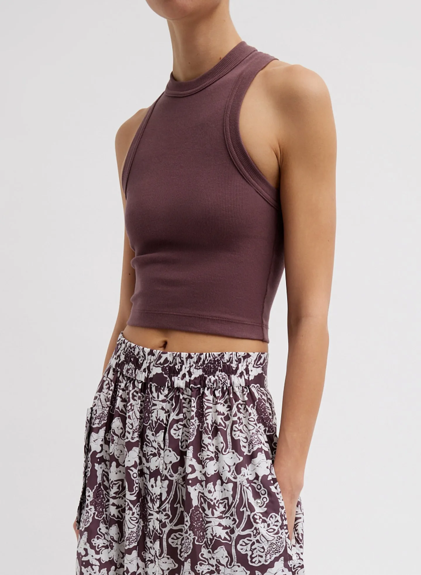 Ribbed T-Shirt Cropped Tank sold by Tibi