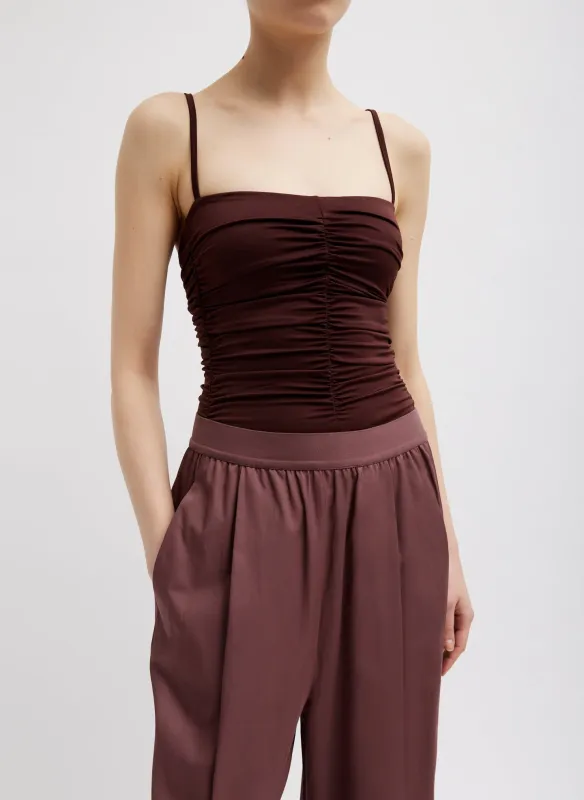 Stretch Light Weight Tech Knit Shirred Cami made by Tibi