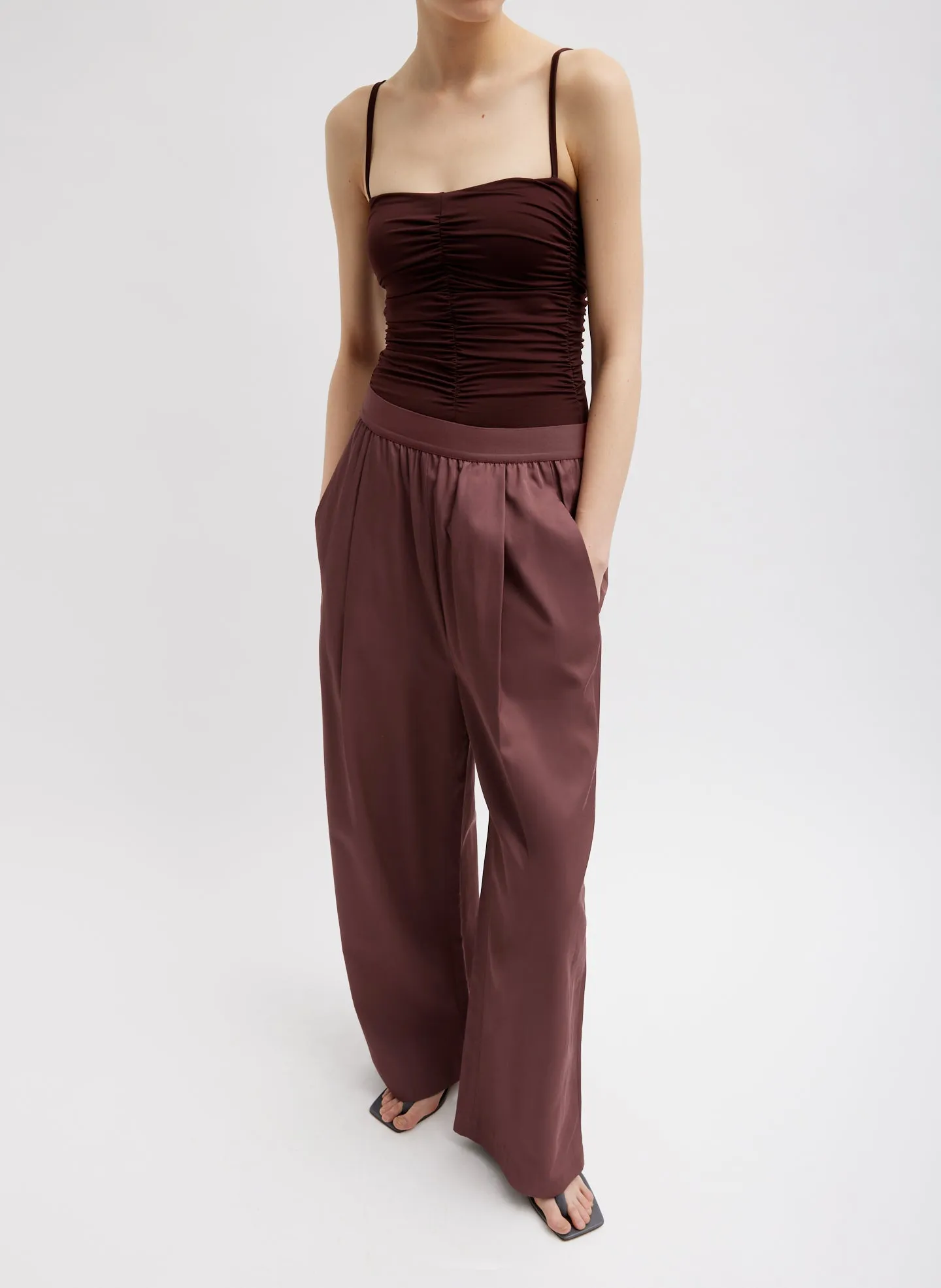 Stretch Light Weight Tech Knit Shirred Cami sold by Tibi product image thumbnail 3