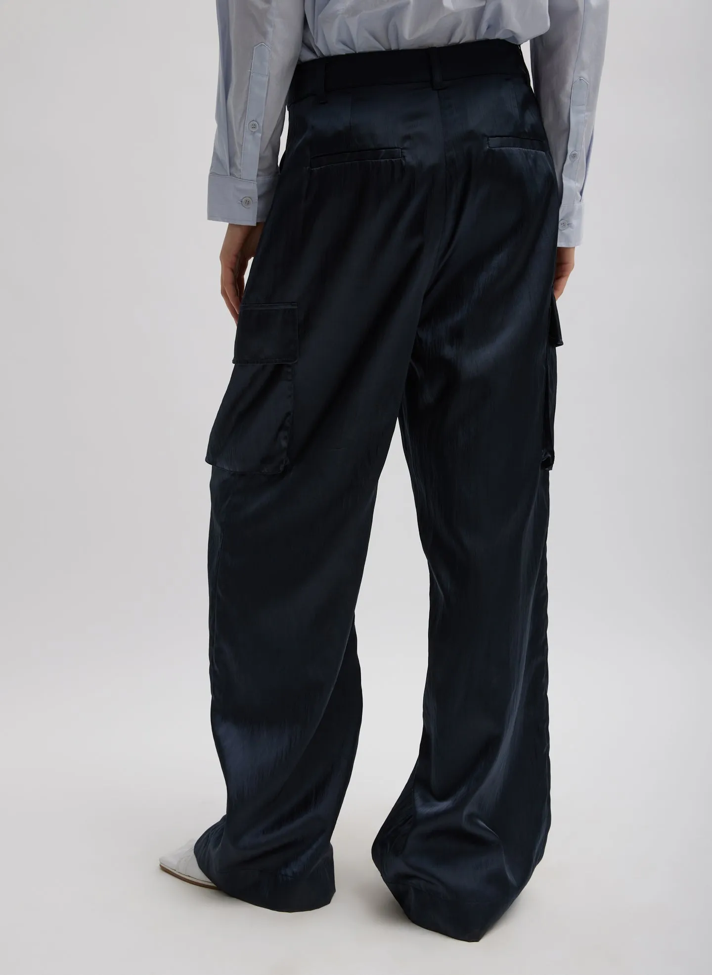 Shiny Nylon Pleated Stella Cargo Pant sold by Tibi product image thumbnail 3