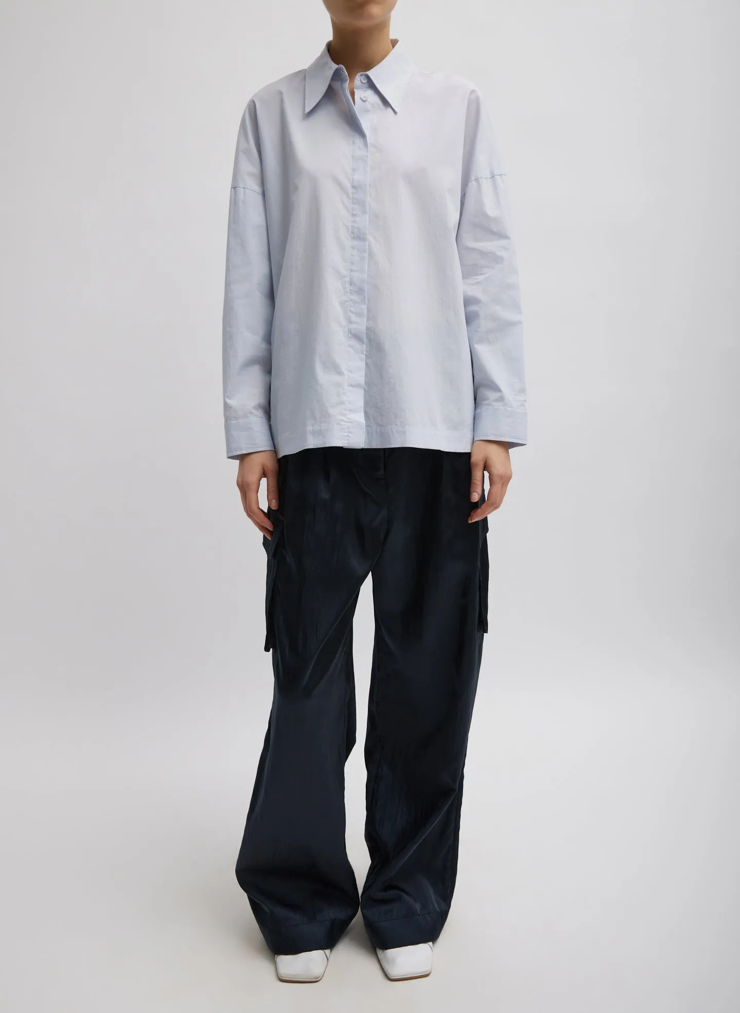 Shiny Nylon Pleated Stella Cargo Pant sold by Tibi product image thumbnail 5