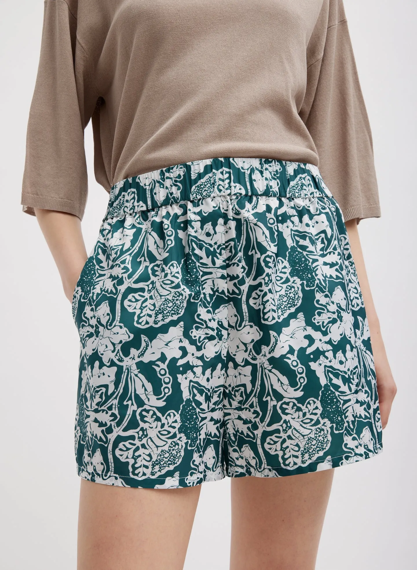 Recycled Nylon Batik Pull On Shorts sold by Tibi product image thumbnail 3