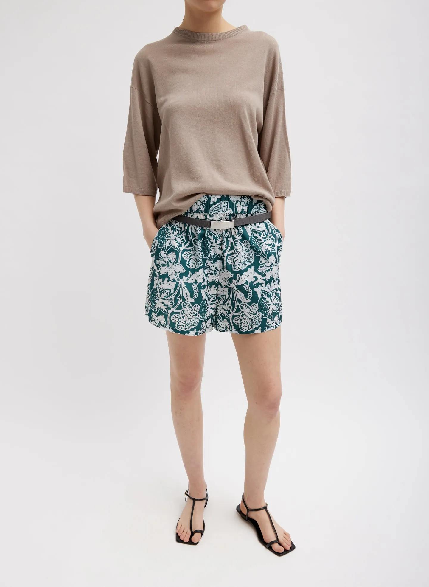 Recycled Nylon Batik Pull On Shorts sold by Tibi