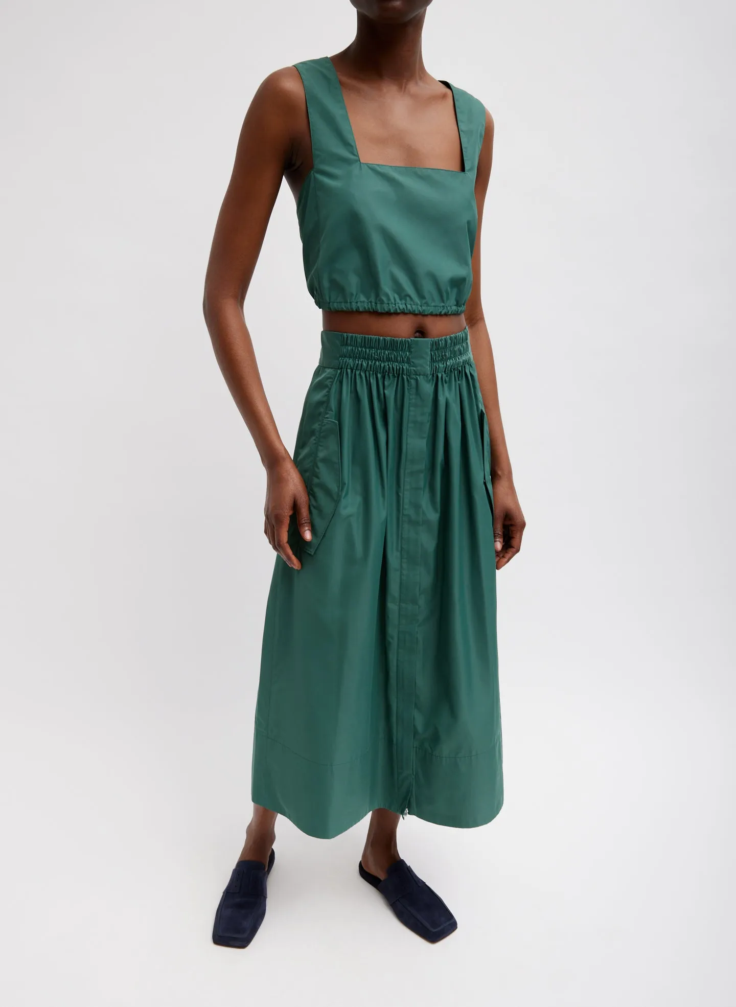 Italian Sporty Nylon Cropped Square Neck Top sold by Tibi product image thumbnail 3