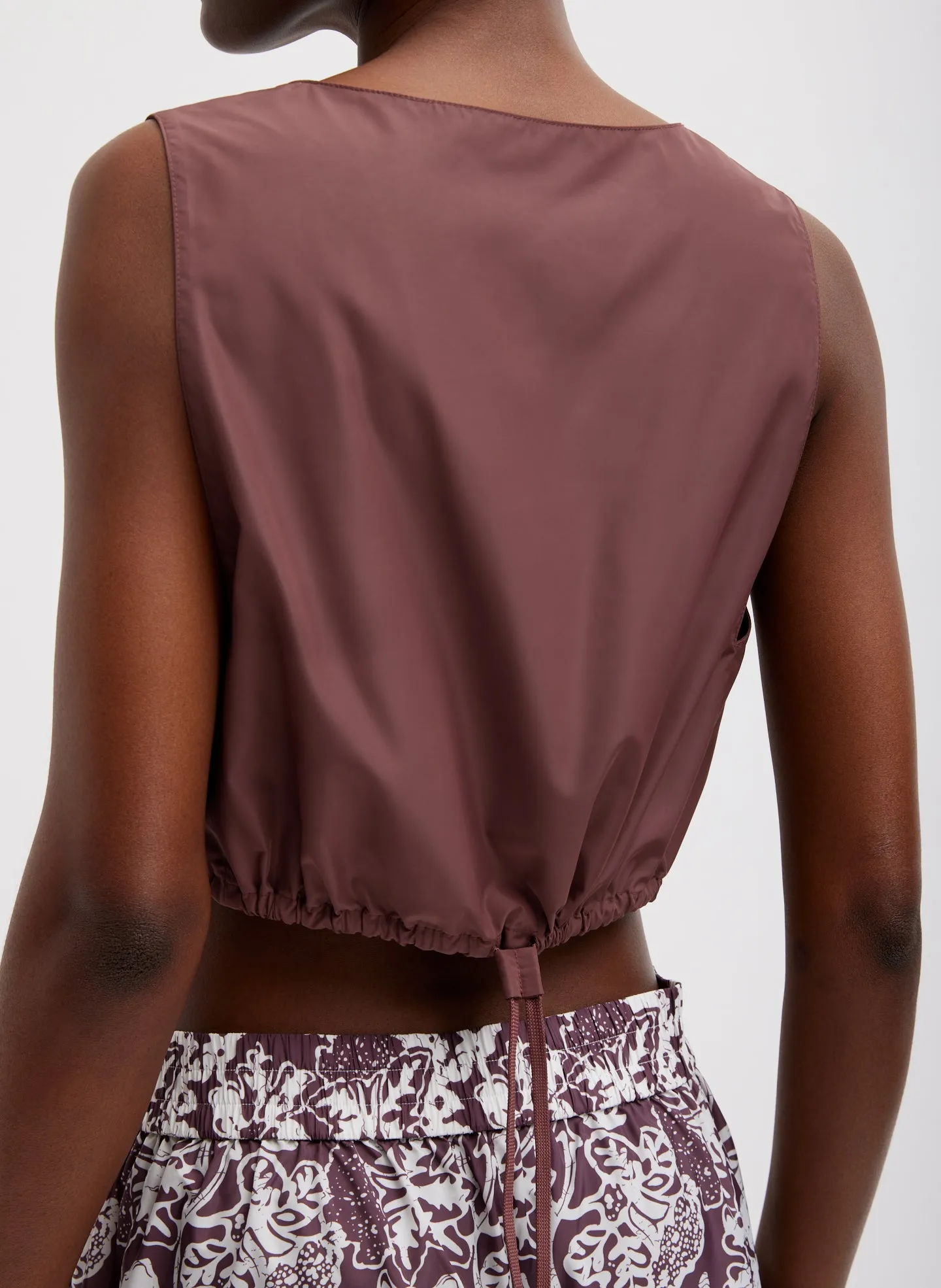 Italian Sporty Nylon Cropped Square Neck Top sold by Tibi product image thumbnail 2