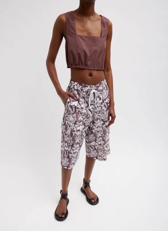Italian Sporty Nylon Cropped Square Neck Top sold by Tibi