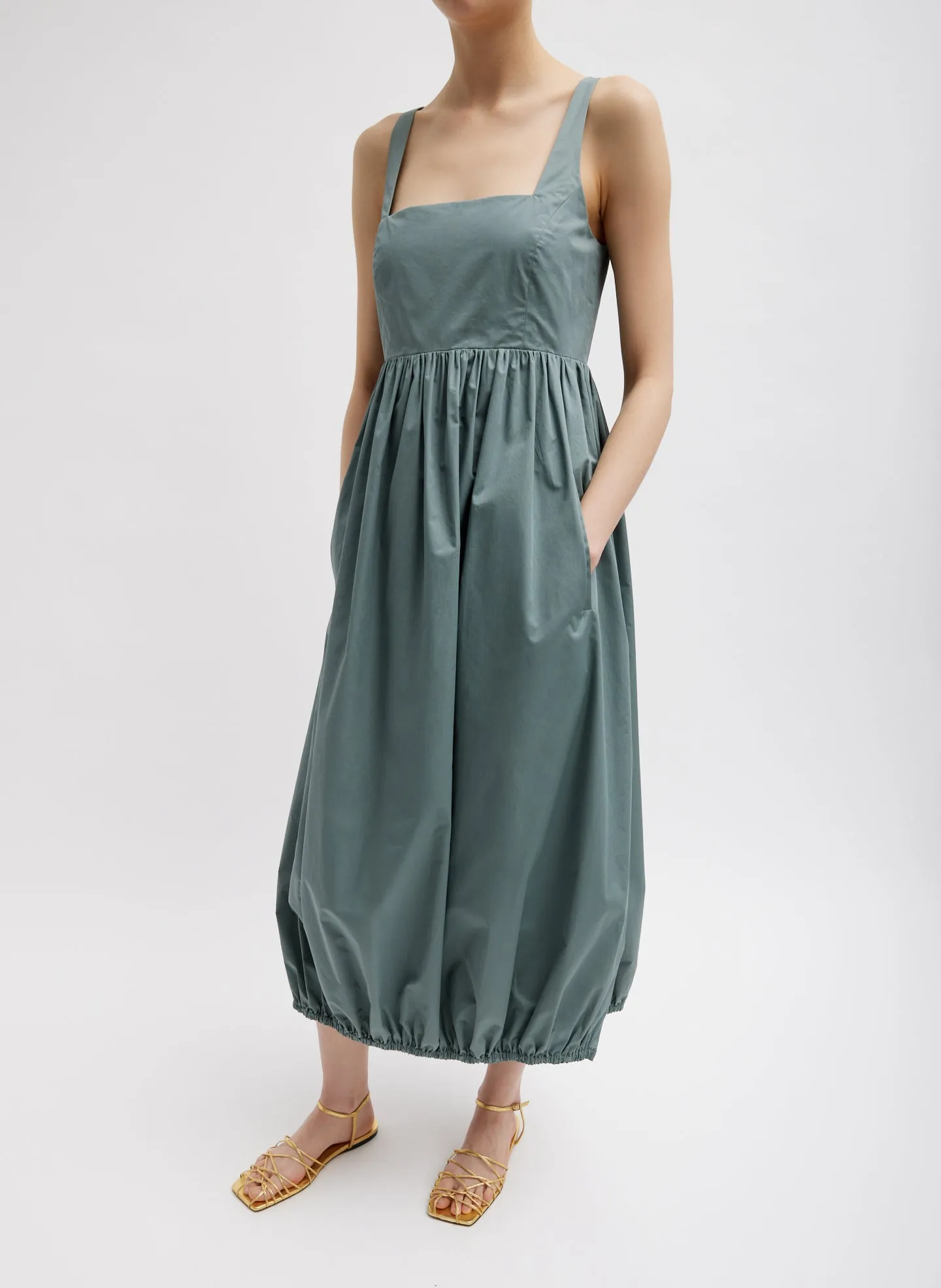 Eco Poplin Square Neck Sculpted Dress sold by Tibi product image thumbnail 2
