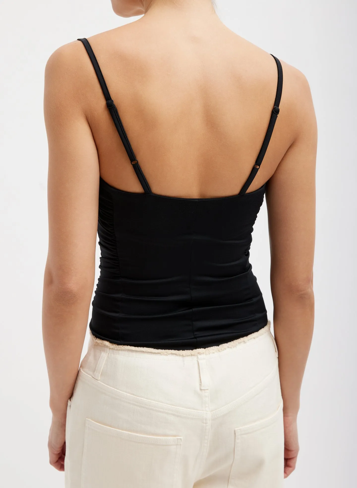 Stretch Light Weight Tech Knit Shirred Cami sold by Tibi product image thumbnail 3