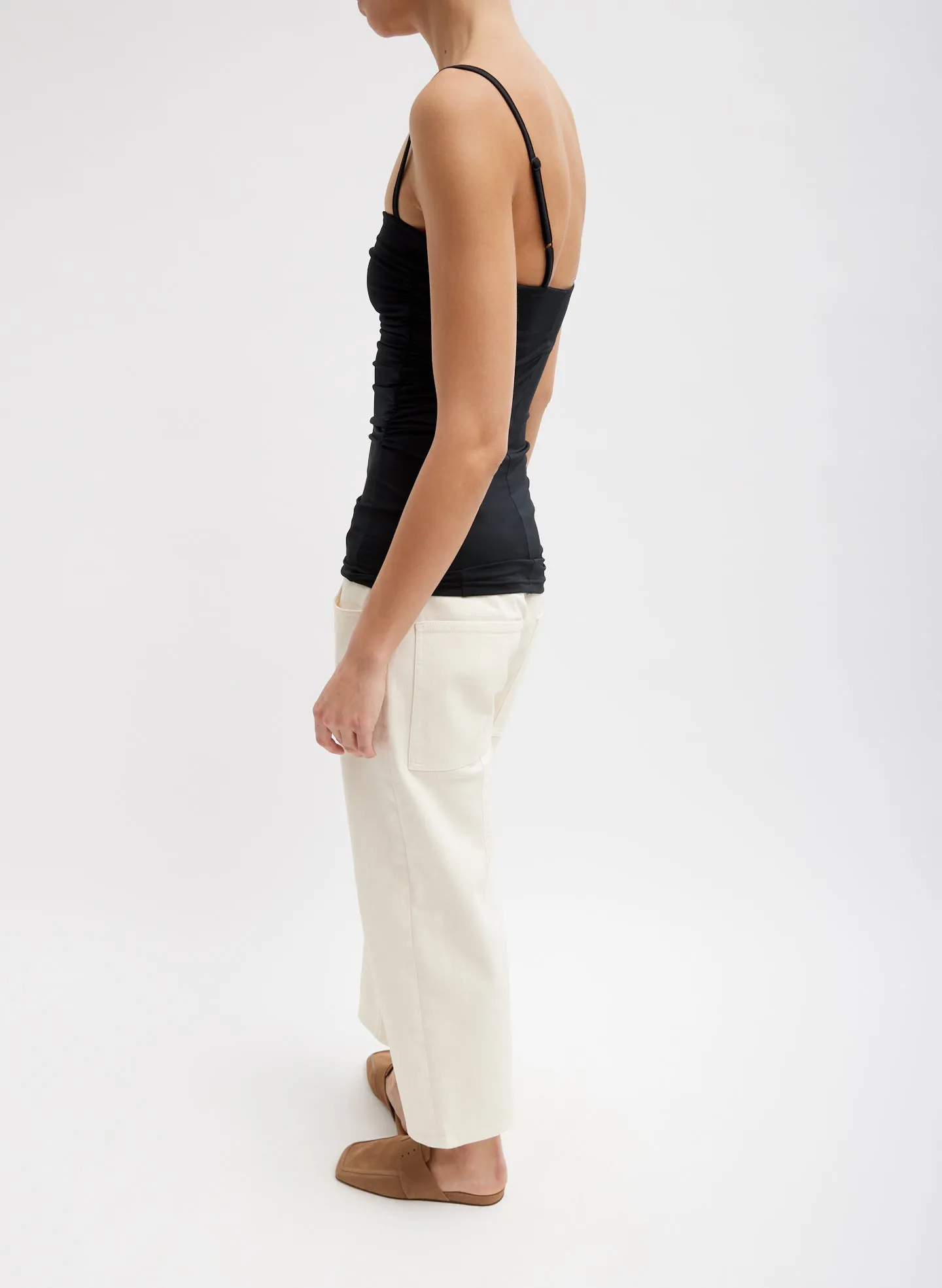 Stretch Light Weight Tech Knit Shirred Cami sold by Tibi product image thumbnail 5
