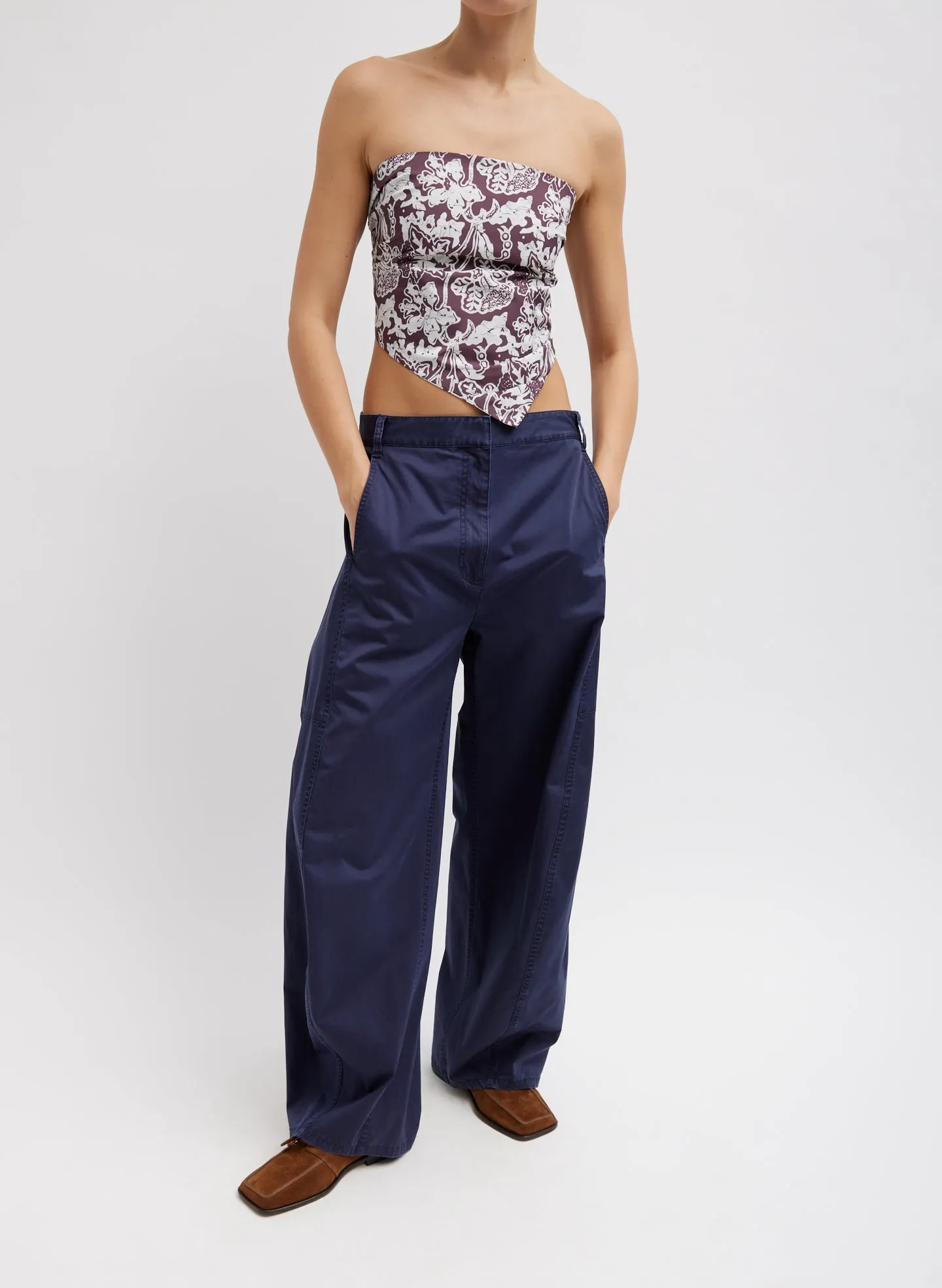 Recycled Nylon Batik Strapless Bandeau sold by Tibi product image thumbnail 2