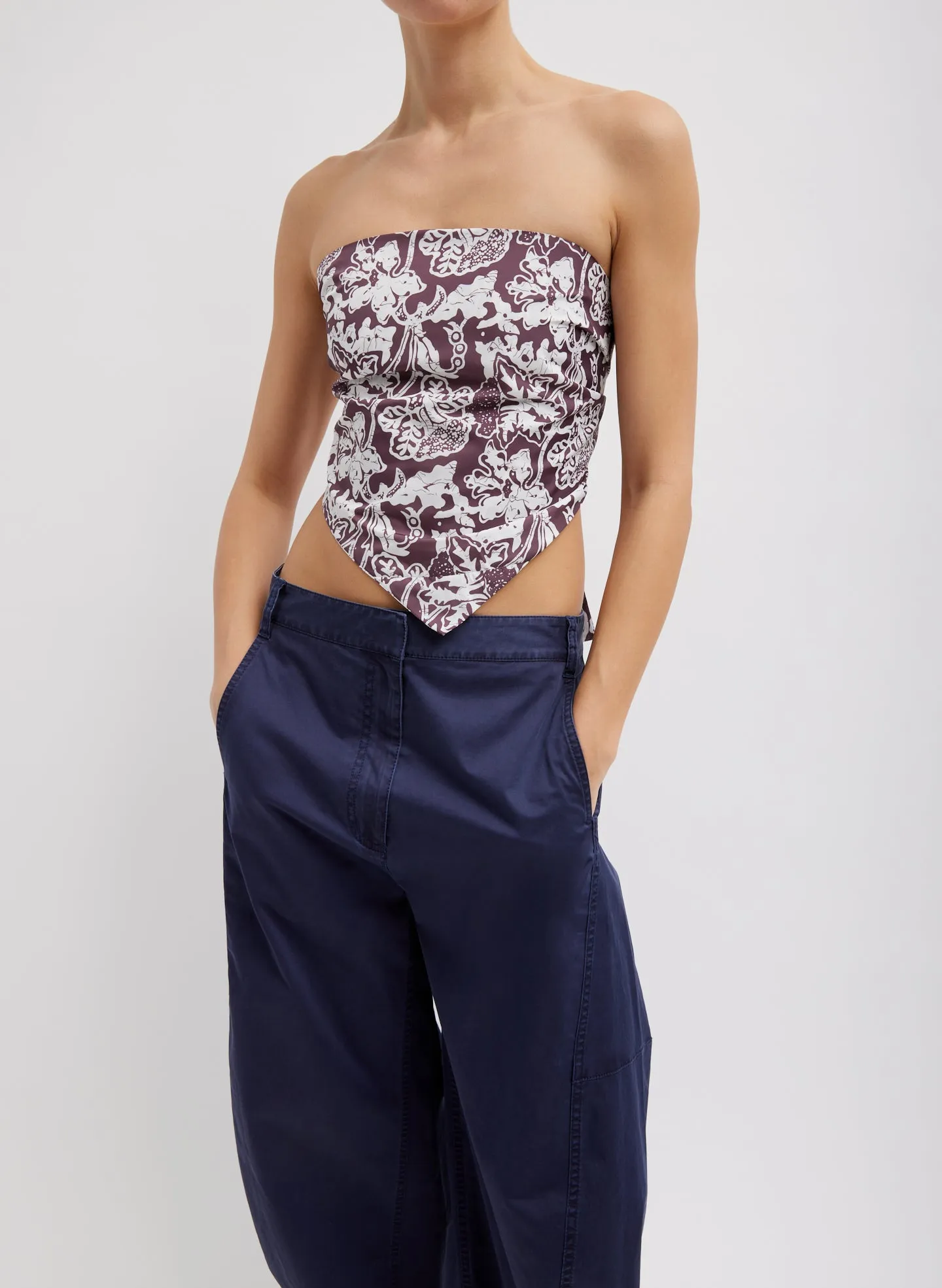 Recycled Nylon Batik Strapless Bandeau sold by Tibi product image thumbnail 3