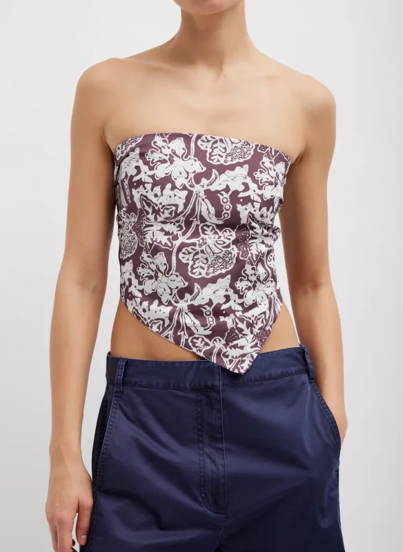 Recycled Nylon Batik Strapless Bandeau made by Tibi