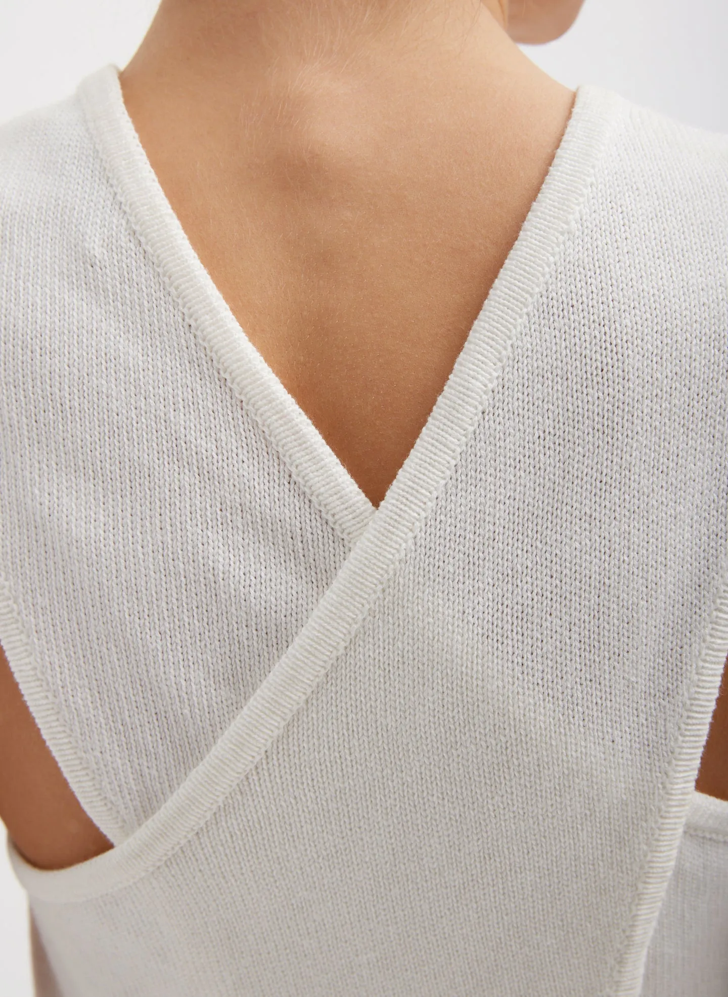 Cotton Criss Cross Cropped Sleeveless Sweater sold by Tibi product image thumbnail 2