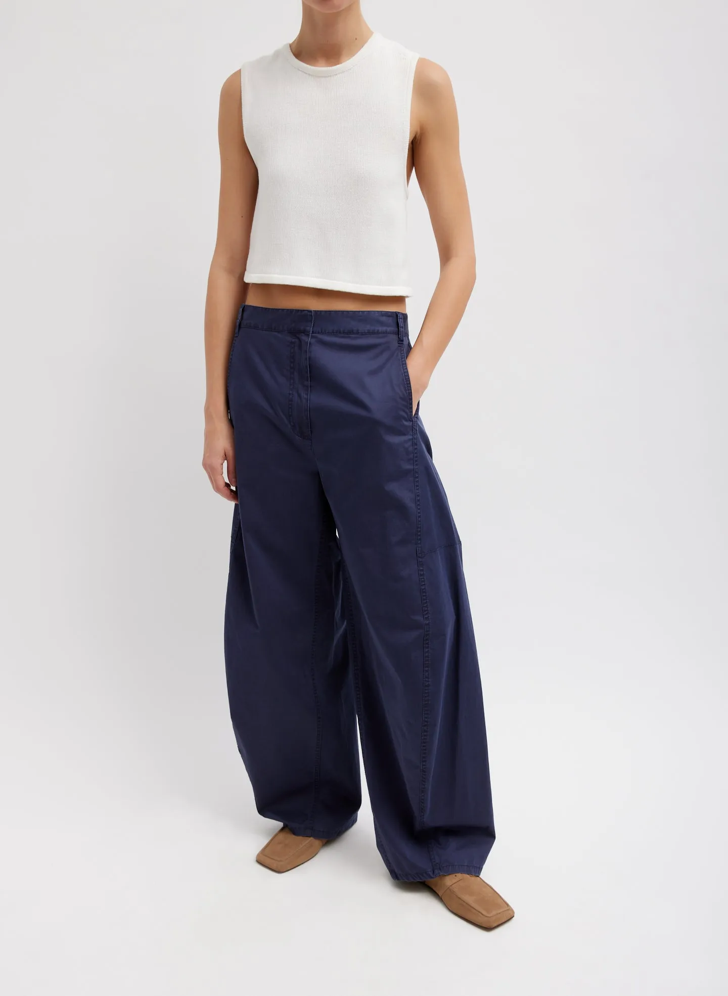 Cotton Criss Cross Cropped Sleeveless Sweater sold by Tibi product image thumbnail 3