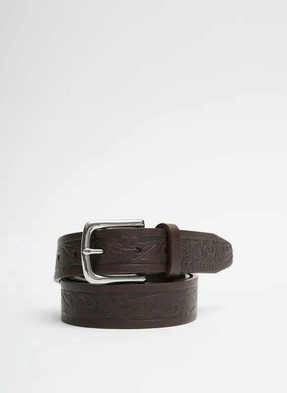 Classic Men's Tooled Leather Belt sold by Tibi