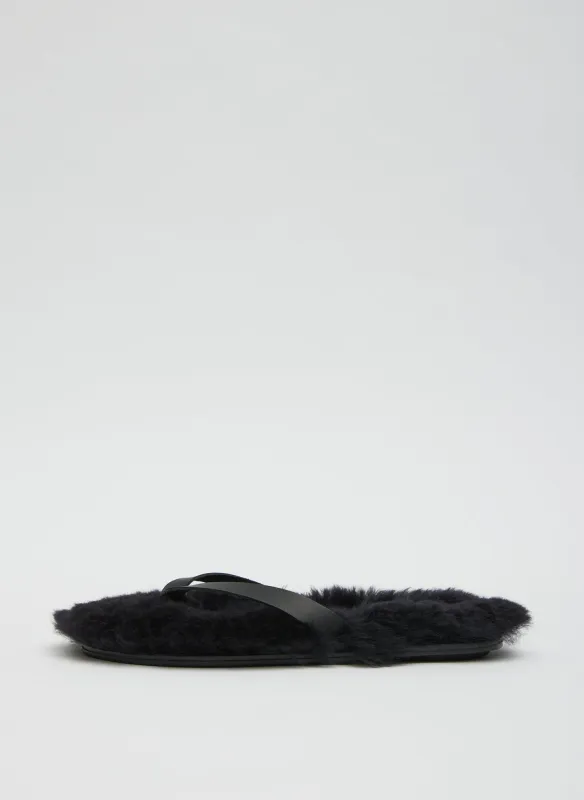 Bryan Shearling Flip Flop made by Tibi