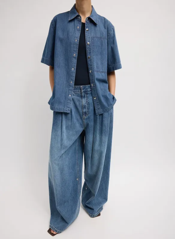 Spring Denim Triple Pleat Jean made by Tibi