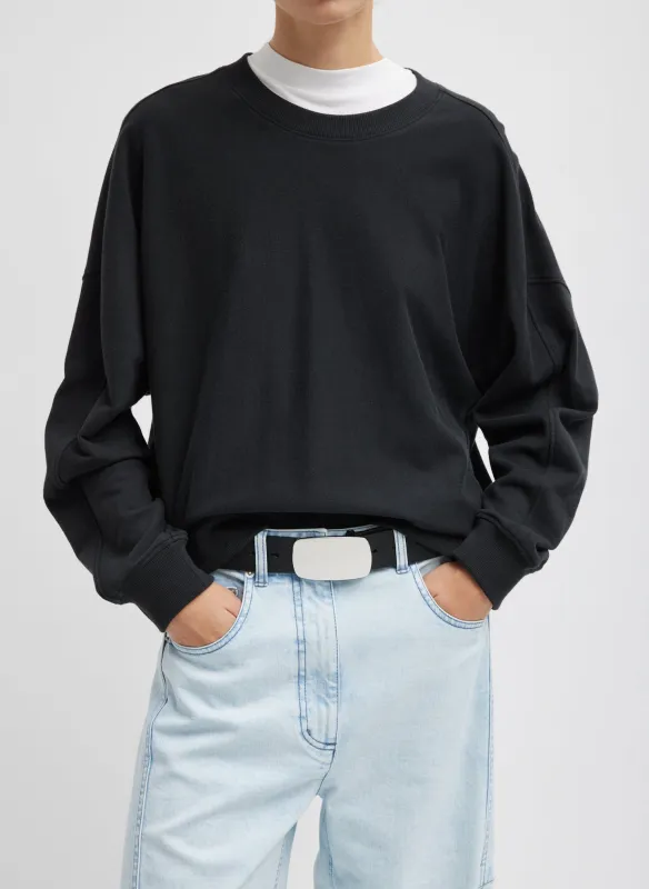 Light Weight Sweatshirting Crewneck Sweatshirt made by Tibi