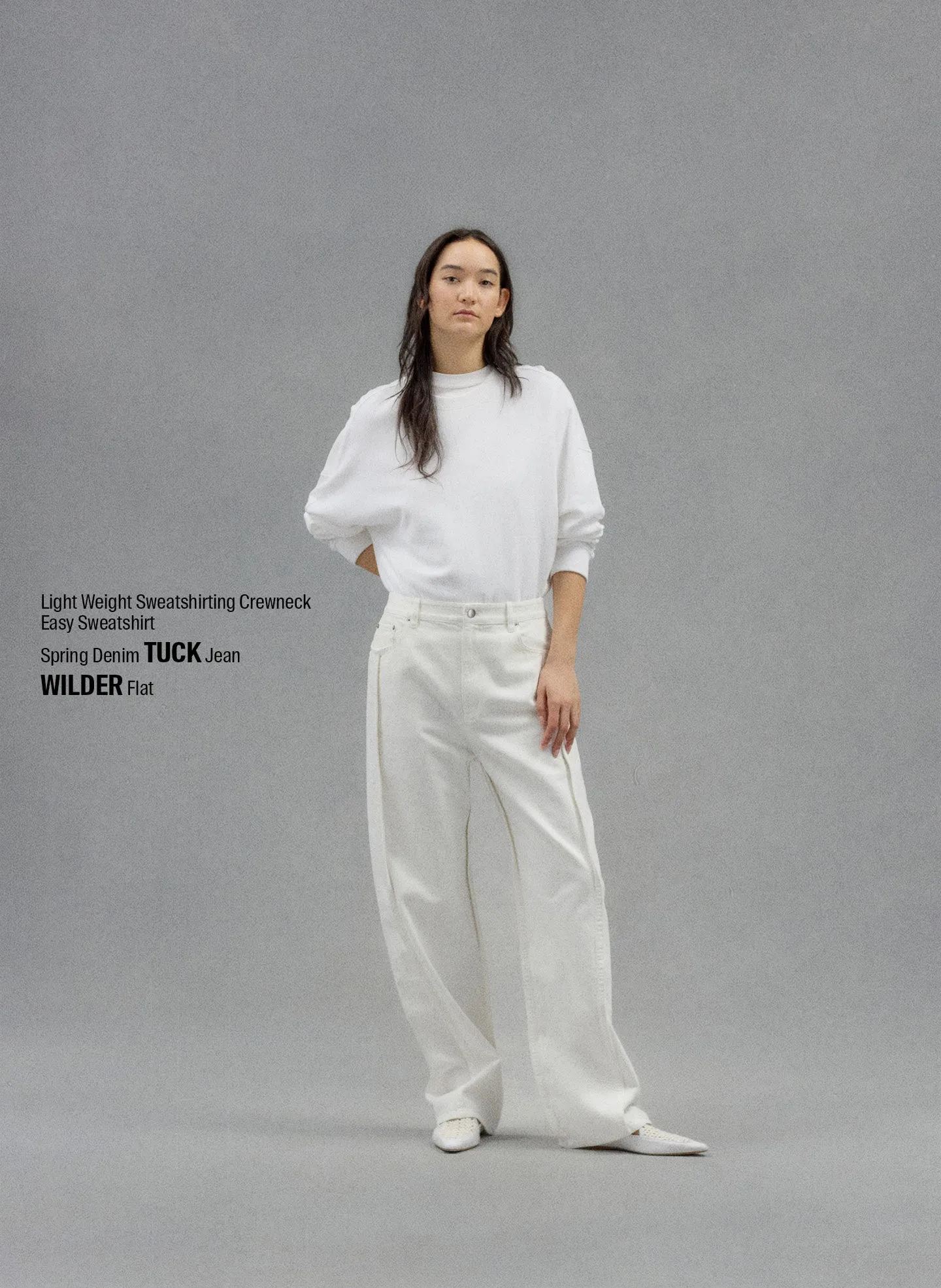 Light Weight Sweatshirting Crewneck Sweatshirt sold by Tibi product image thumbnail 2