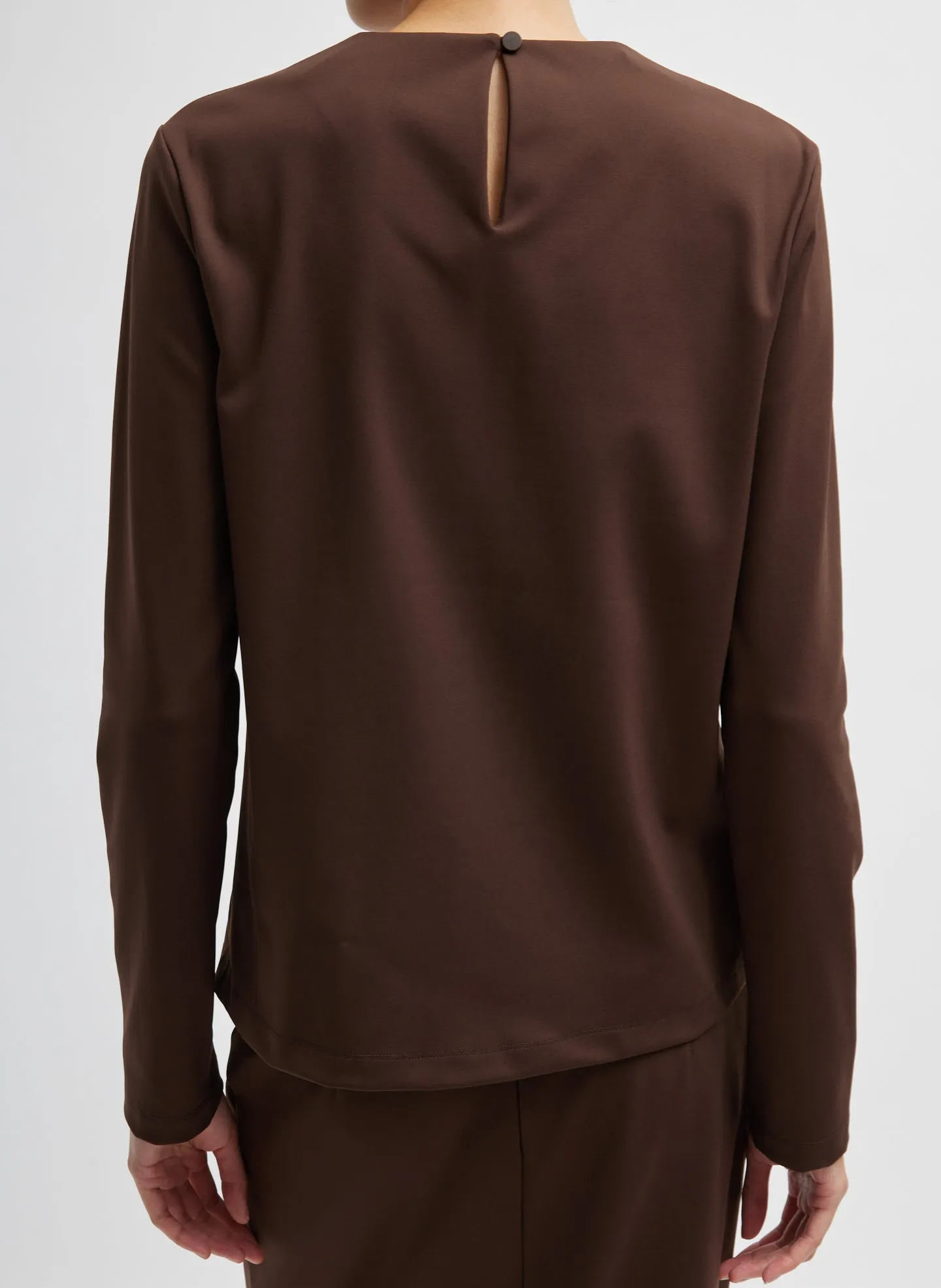 Compact Ultra Stretch Knit Long Sleeve Slim Top sold by Tibi product image thumbnail 4