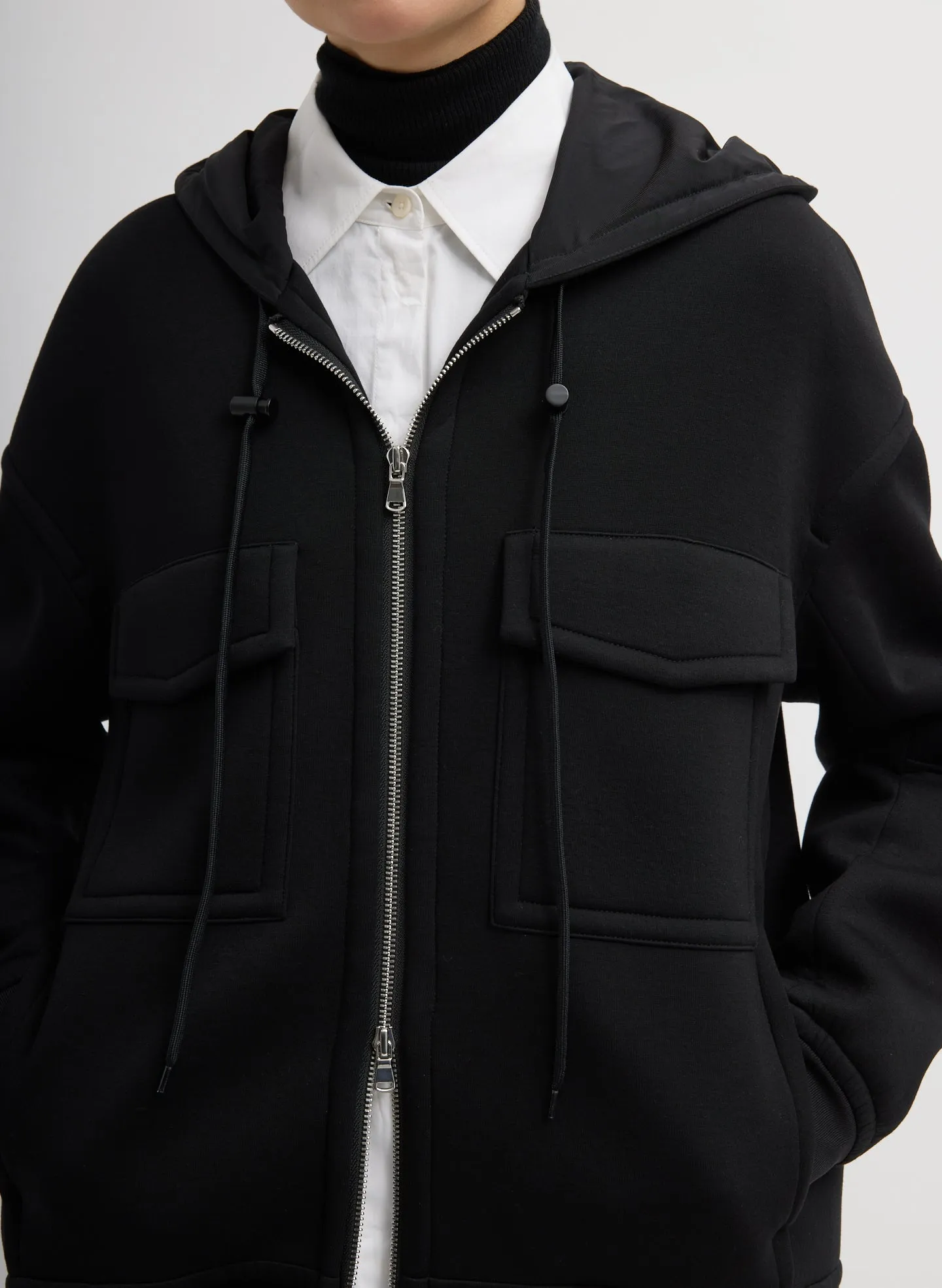 Techy Viscose Zip Up Hoodie sold by Tibi product image thumbnail 3
