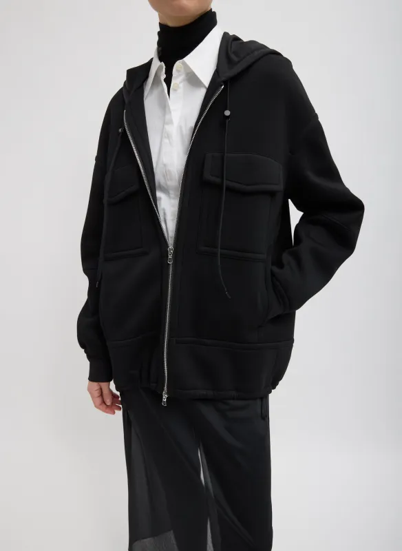 Techy Viscose Zip Up Hoodie made by Tibi